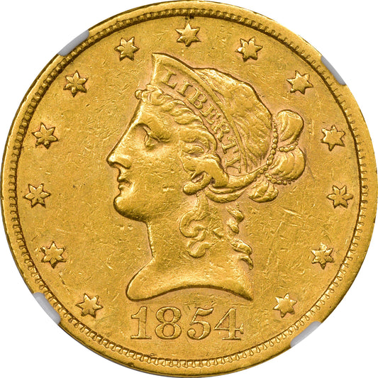 1854-S Liberty Head Eagle $10 AU53 NGC