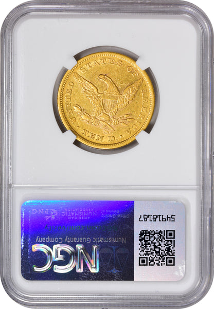 1854-S $10 AU53 NGC REV HOLDER