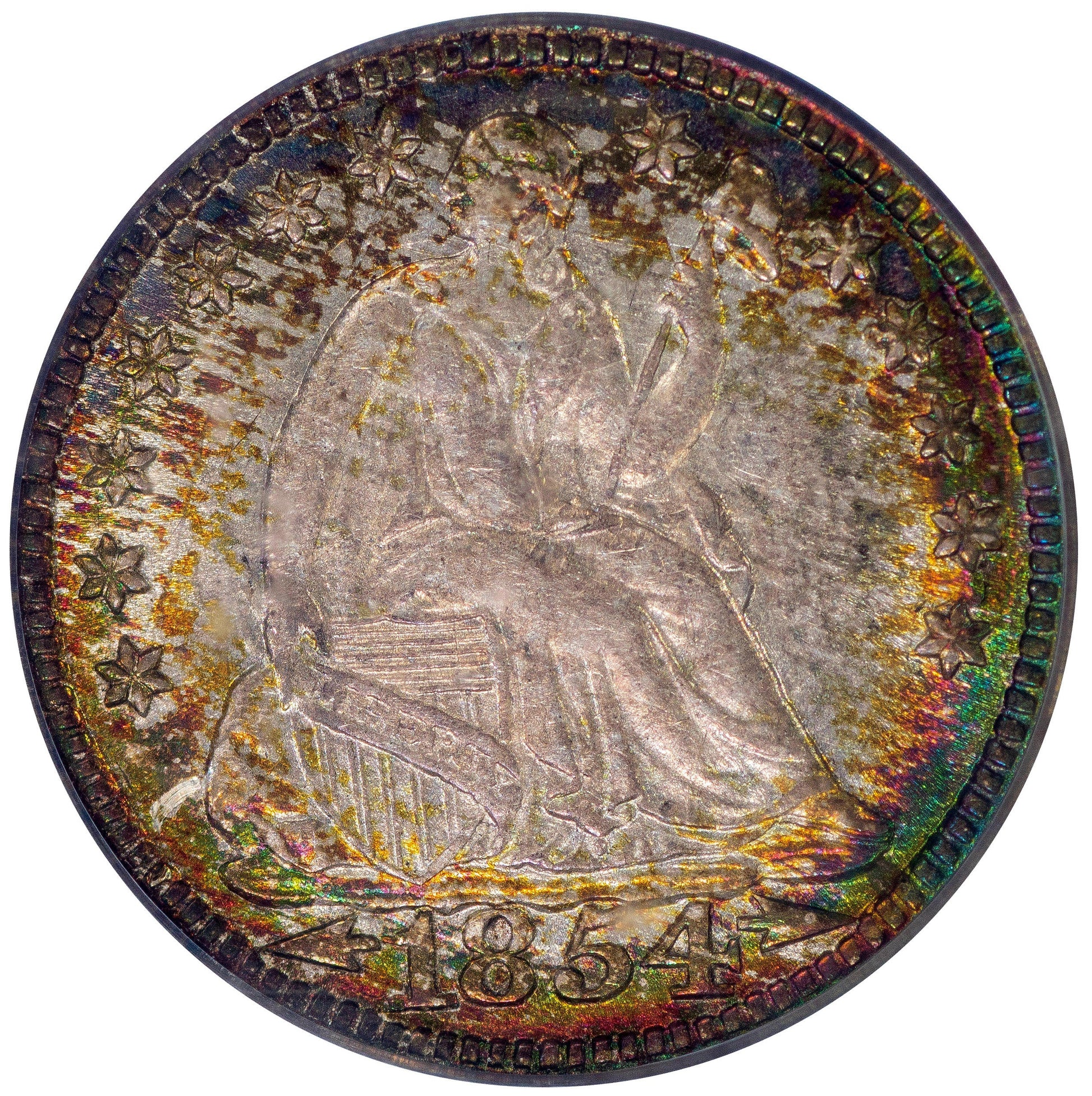 1854 H10C ARROWS MS64 PCGS CAC