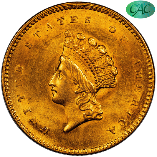 1854 Liberty Gold Dollar G$1 TYPE 2 MS64+ CACG 