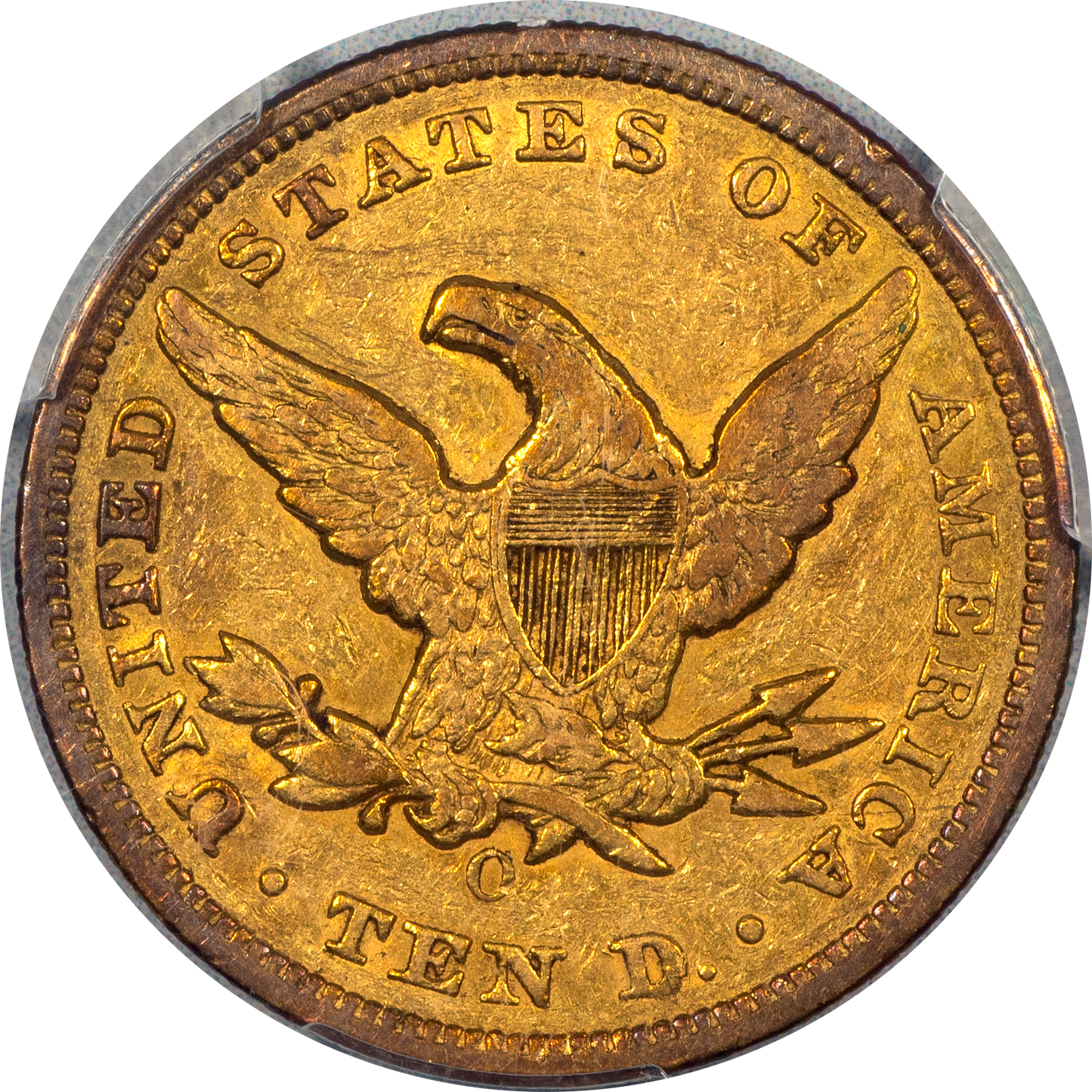 1855-O Liberty Head Eagle $10 XF40 PCGS CAC Reverse