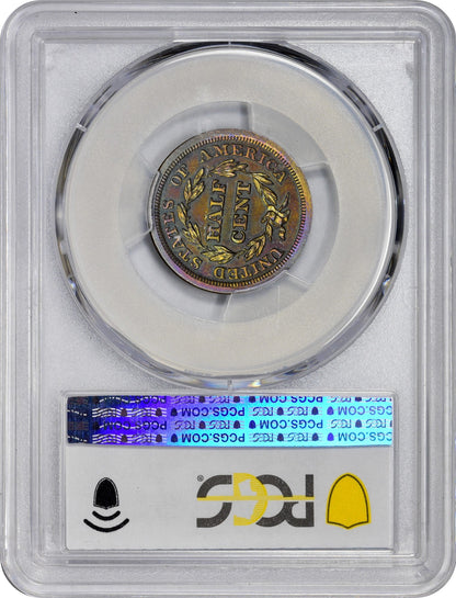 1855 1/2C PR65 BN PCGS REV HOLDER