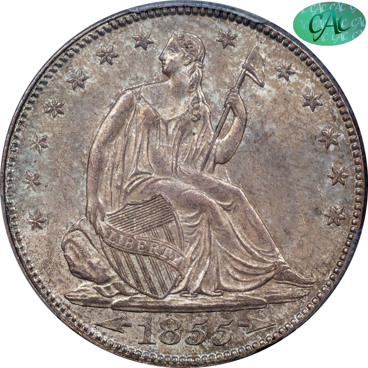 1855 50C ARROWS MS64 PCGS CAC 50C