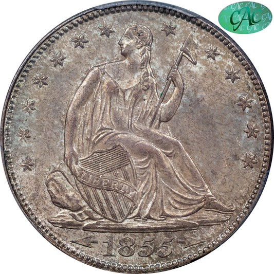 1855 50C ARROWS MS64 PCGS CAC 50C