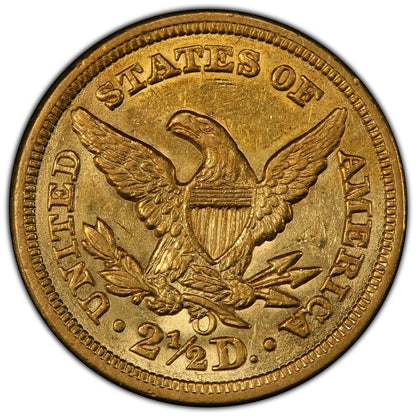 1856-O $2.5 AU58 PCGS