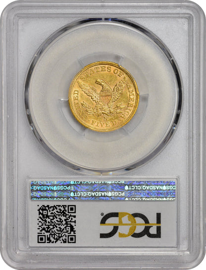 1856-S $5 Ms60 Pcgs Cac