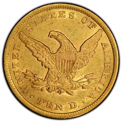 1856 $10 AU50 PCGS REV