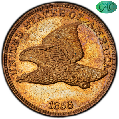 1856 1C FLYING EAGLE PR64 PCGS CAC 1C