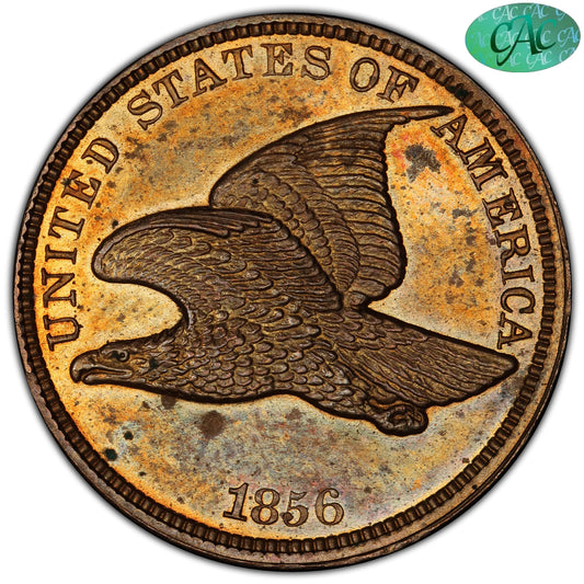 1856 1C FLYING EAGLE S-2 PR64 PCGS CAC EEPS 1C