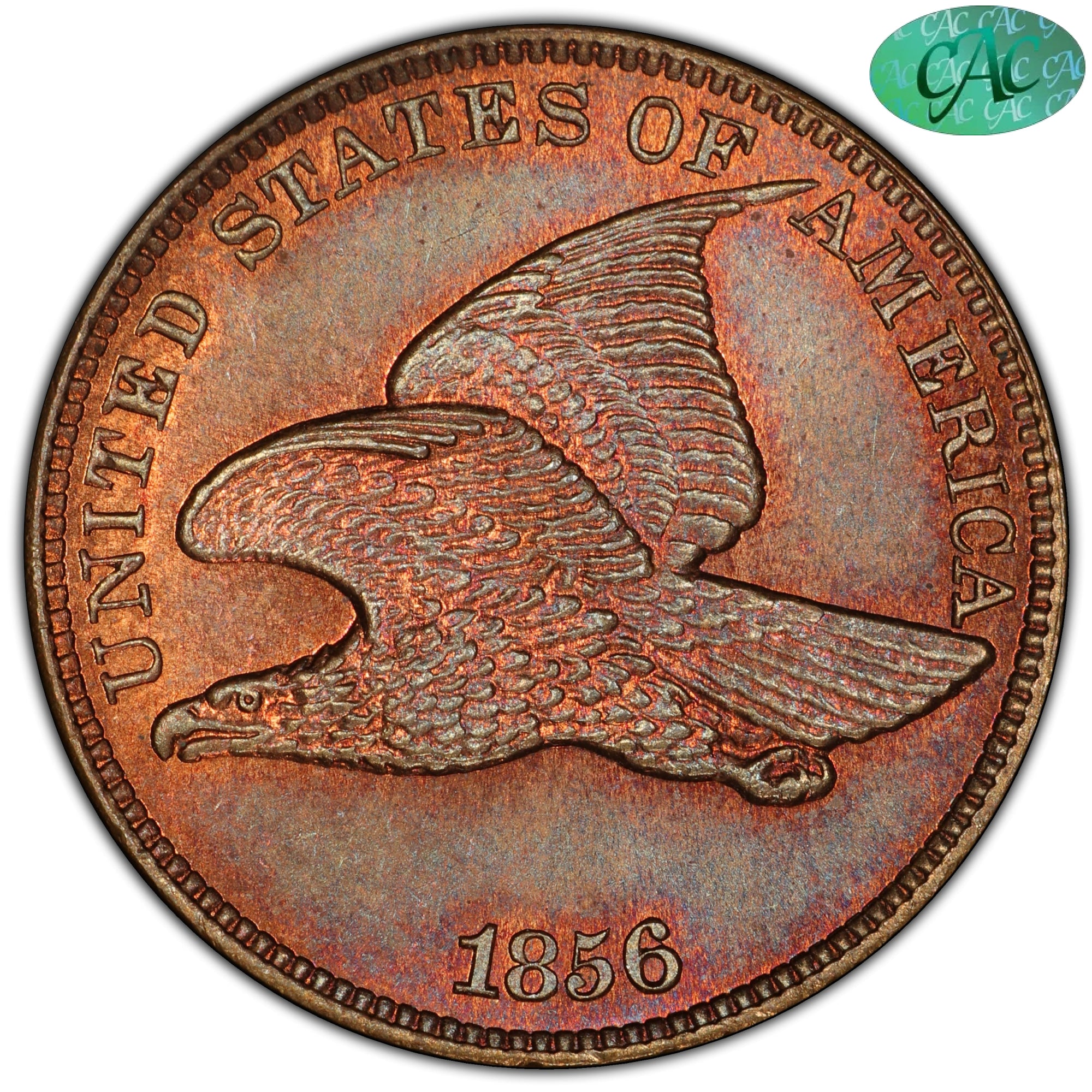 1856 1C FLYING EAGLE S-9 PR66 PCGS CAC EEPS 1C