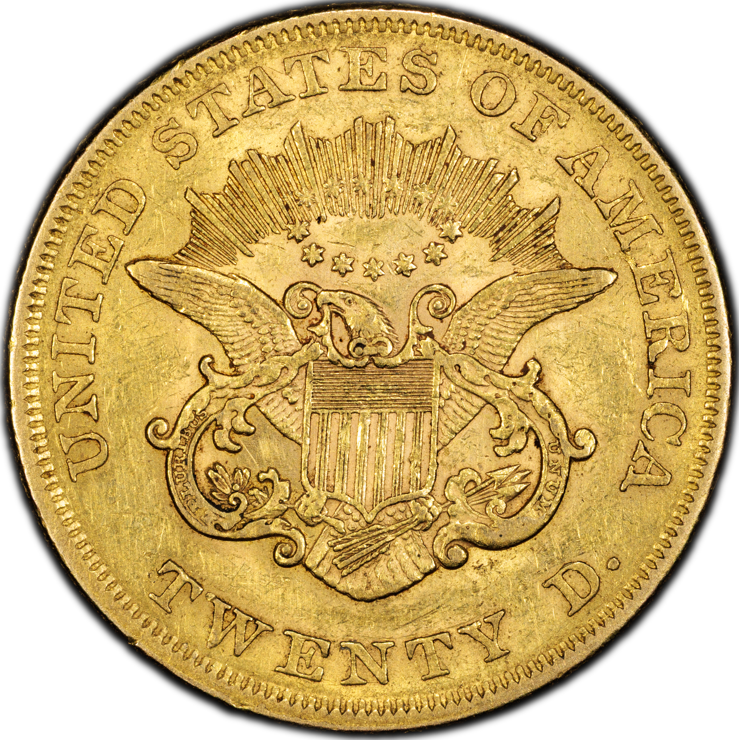 1856 $20 Liberty Head Double Eagle AU55 PCGS CAC