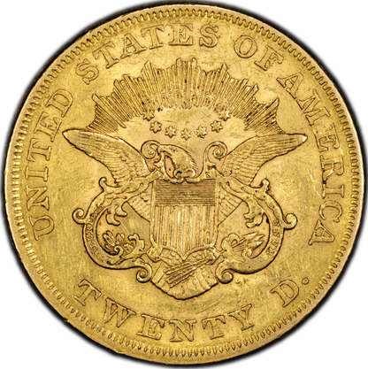 1856 $20 Liberty Head Double Eagle AU55 PCGS CAC