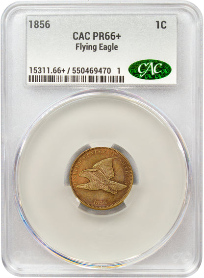 1856 Proof Flying Eagle Cent 1C PR66+ CACG Holder with CAC logo