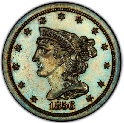 1856 1/2C Pr64 Bn Pcgs Cac