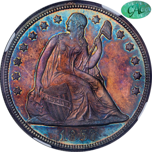 1857 $1 MS64+ NGC CAC