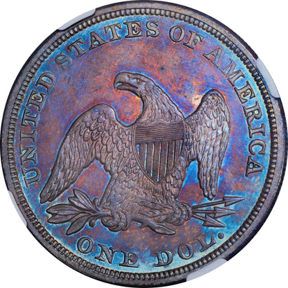 1857 $1 MS64+ NGC CAC REVERSE