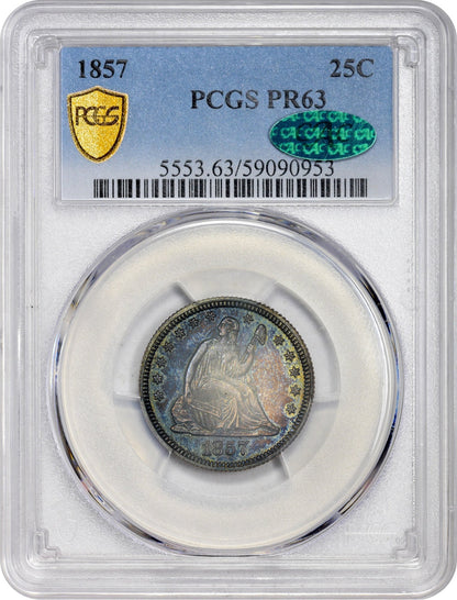 1857 25C PR63 PCGS CAC 25C