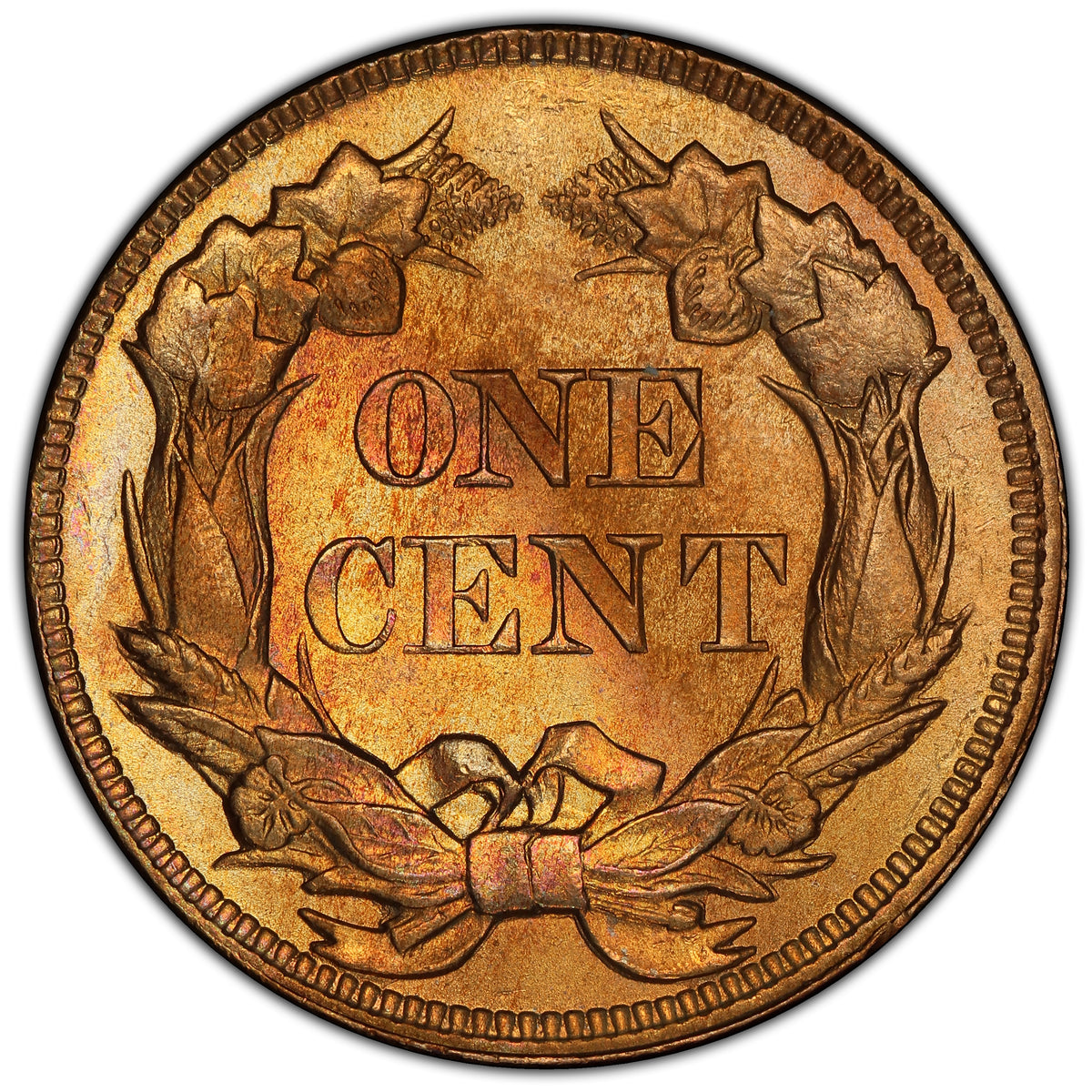 1857 Flying Eagle Cent 1C S-9 DIE CLASH 50C MS65 PCGS CAC EEPS REVERSE