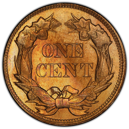 1857 Flying Eagle Cent 1C S-9 DIE CLASH 50C MS65 PCGS CAC EEPS REVERSE