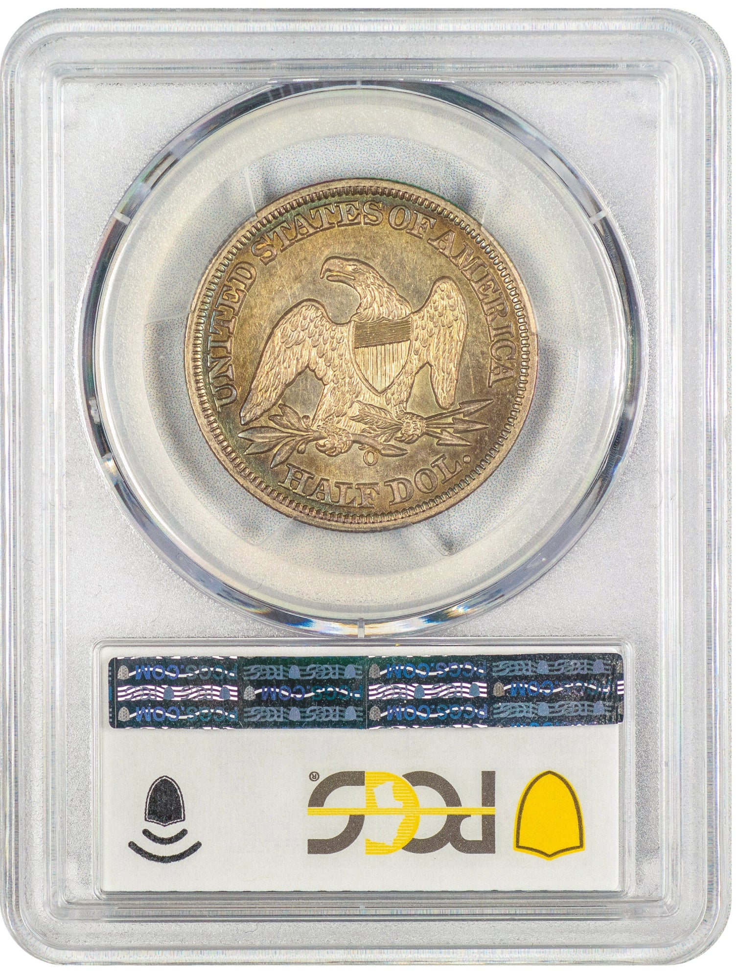 1858-O 50C AU58 PCGS CAC REVERSE HOLDER