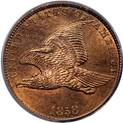1858 Flying Eagle Cent 1C SM LT MS64+ PCGS CAC