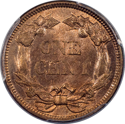 1858 Flying Eagle Cent 1C SM LT MS64+ PCGS CAC Reverse