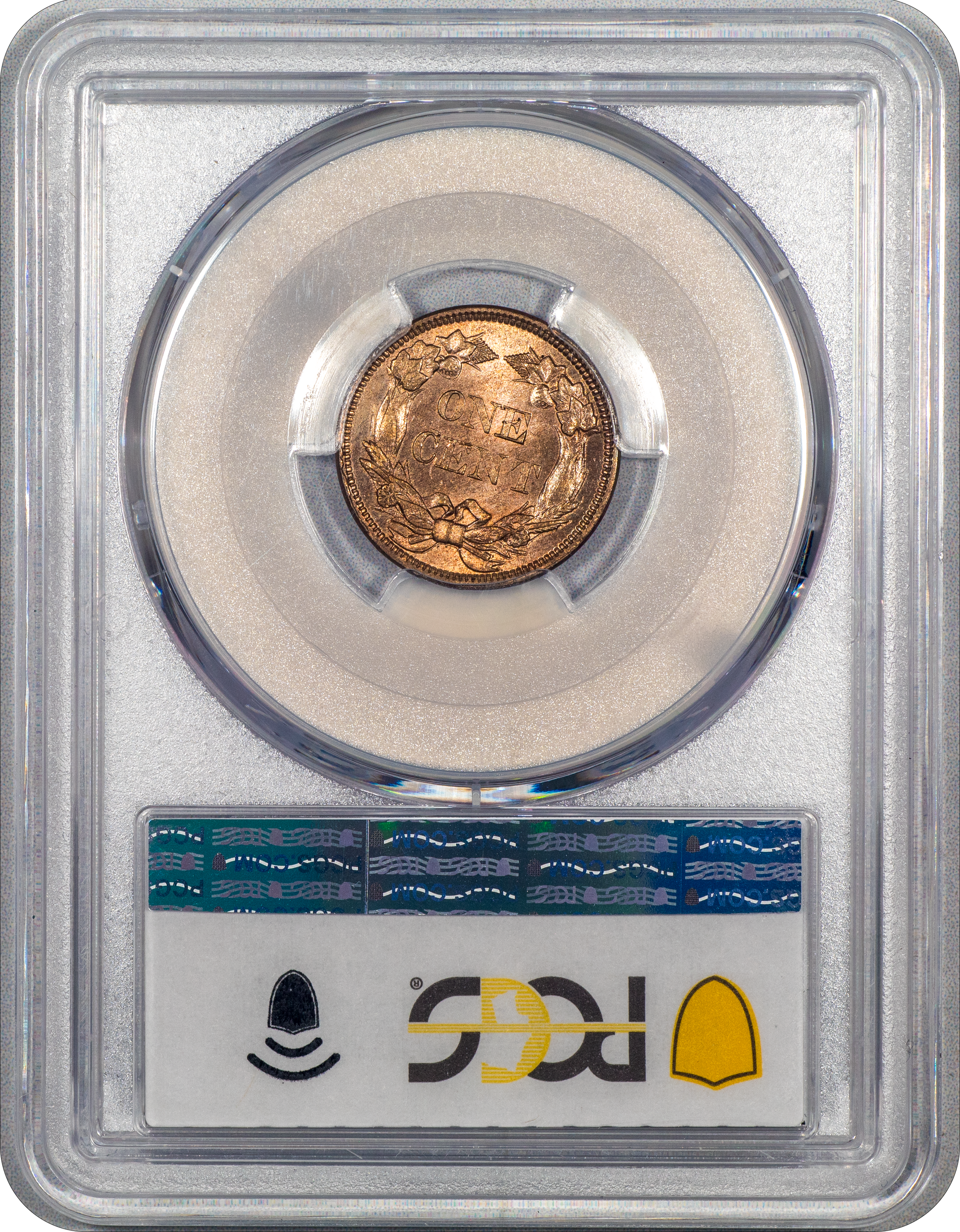 1858 Flying Eagle Cent 1C SM LT MS64+ PCGS CAC Reverse Holder