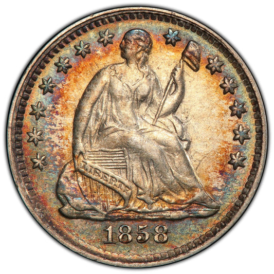 1858 H10C INVERTED DATE AU50 PCGS CAC - Paradime Coins | PCGS NGC CACG CAC Rare US Numismatic Coins For Sale