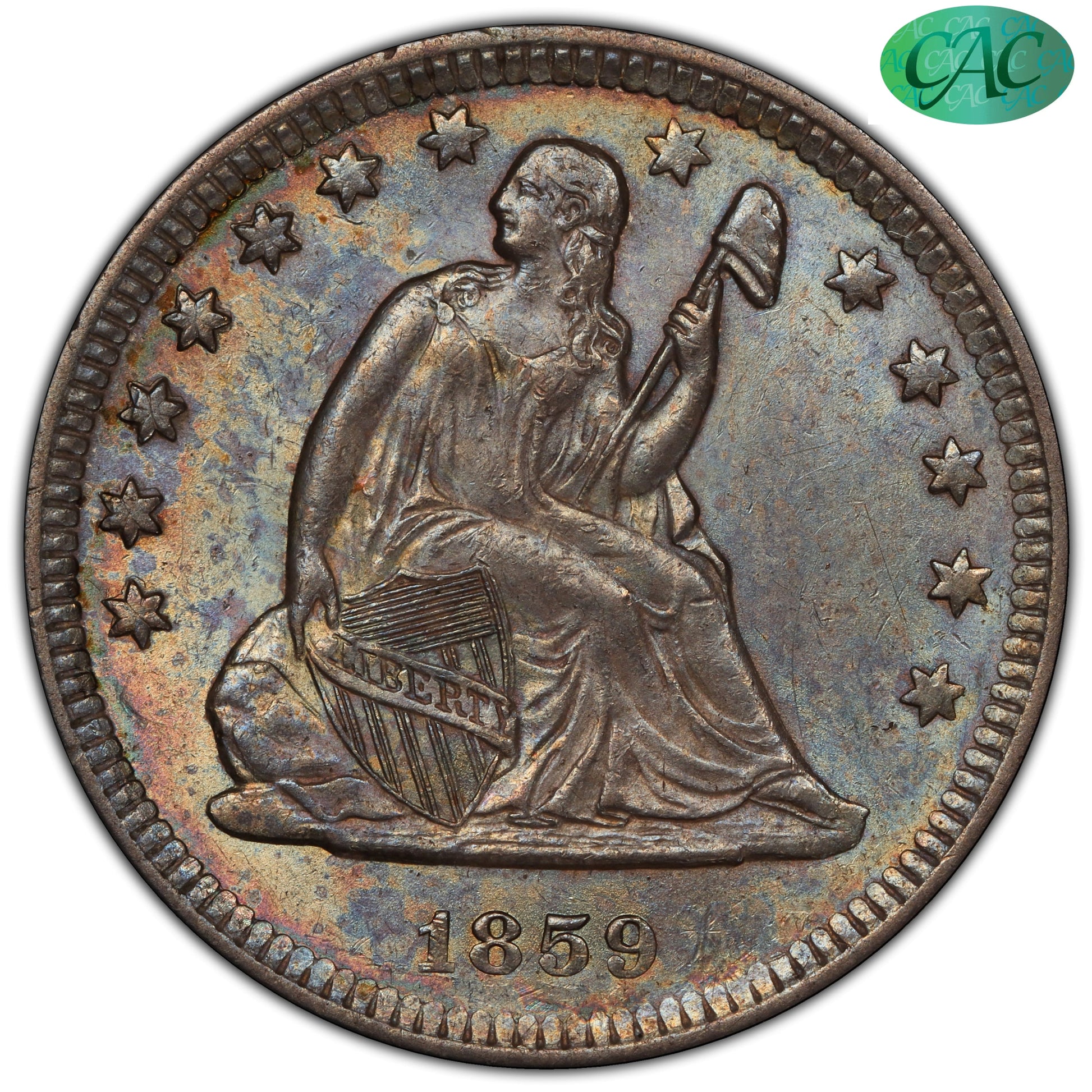 1859-O 25C MS63+ PCGS CAC 25C