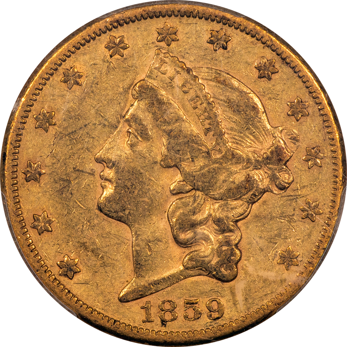 1859-S Liberty Head Double Eagle $20 XF45 PCGS CAC