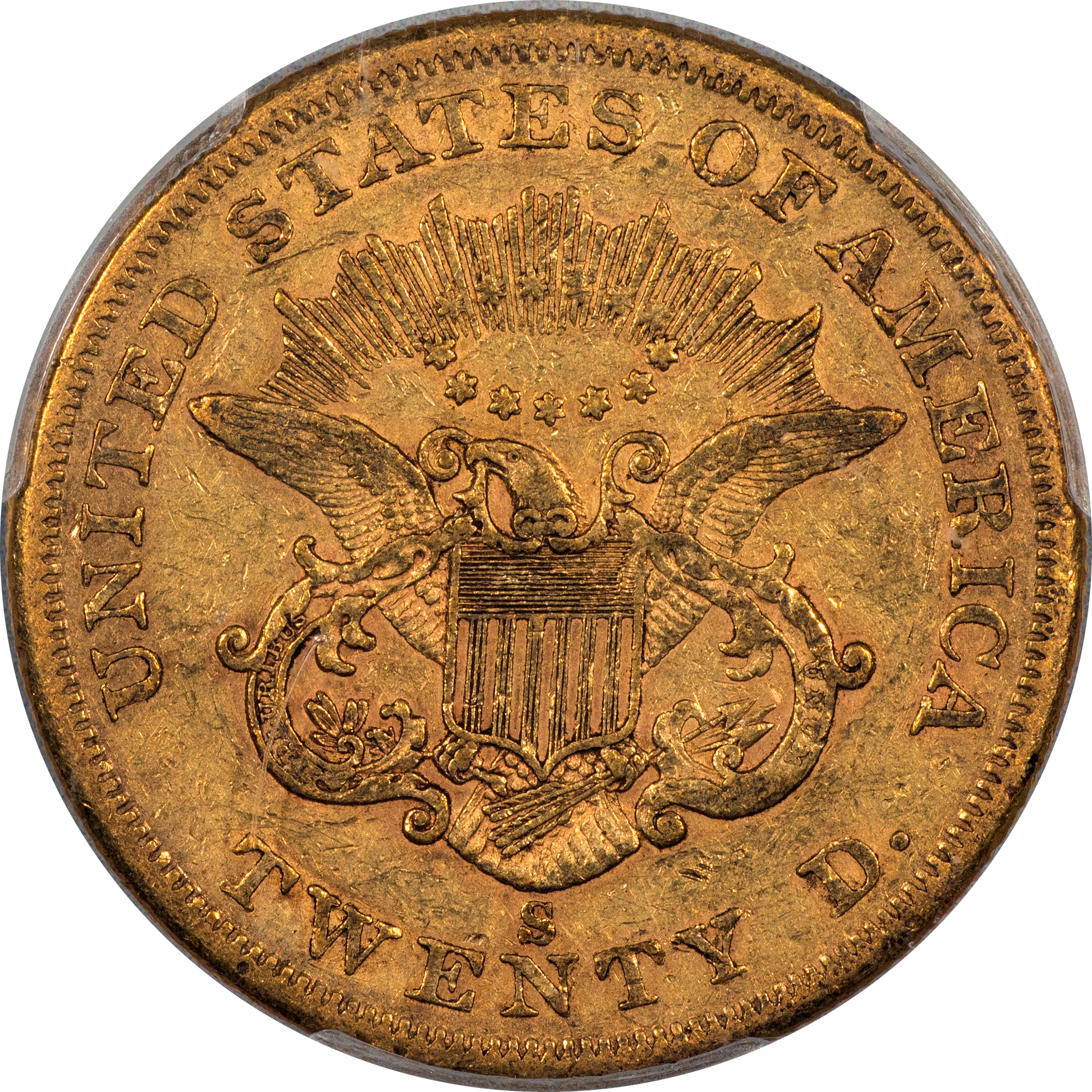 1859-S Liberty Head Double Eagle $20 XF45 PCGS CAC Reverse