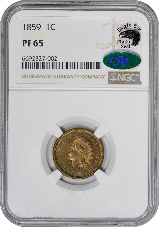 1859 1C PR65 NGC CAC EEPS HOLDER WITH CAC STICKER
