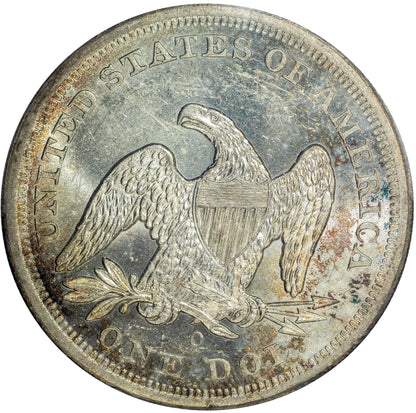 1860-O $1 MS61 PCGS CAC REVERSE