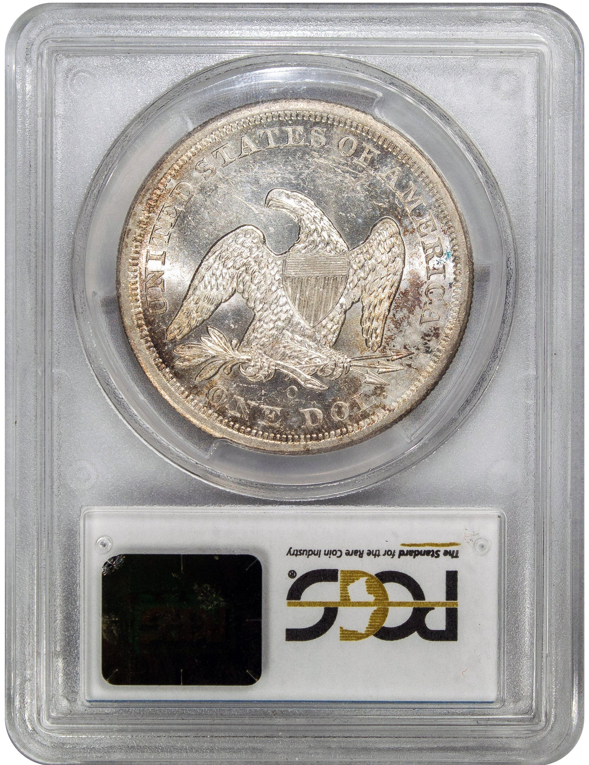1860-O $1 MS61 PCGS CAC REVERSE HOLDER
