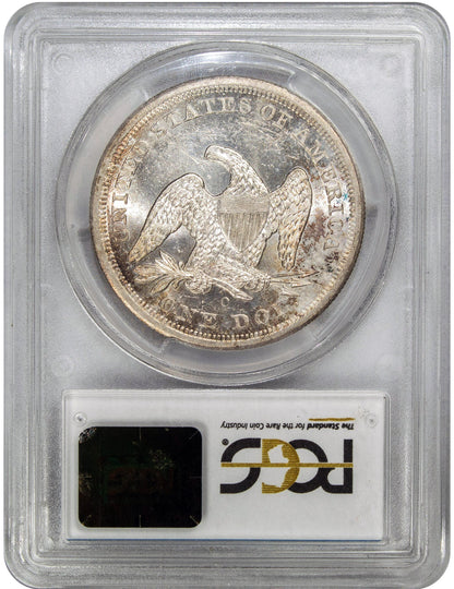 1860-O $1 MS61 PCGS CAC REVERSE HOLDER