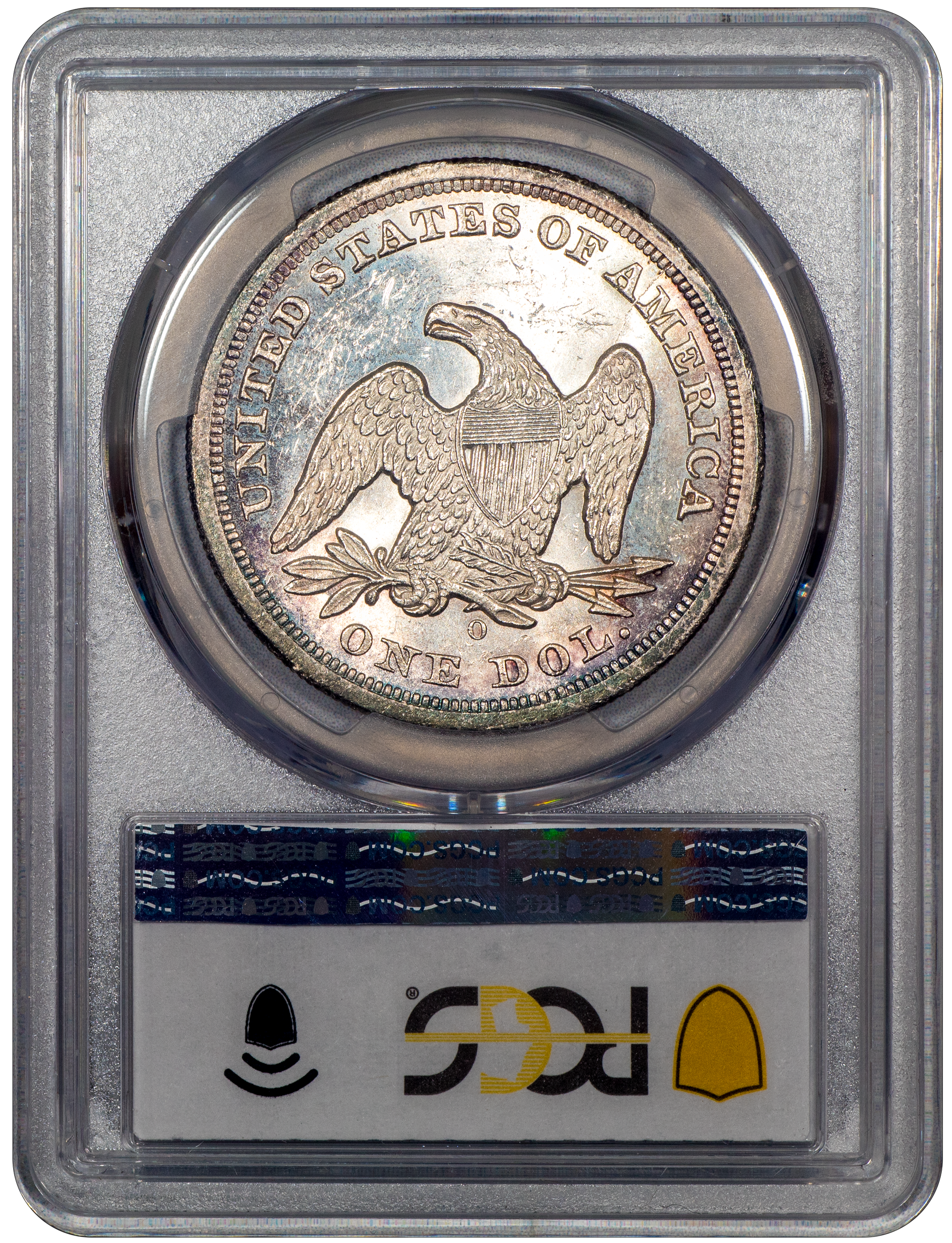 1860-O Liberty Seated Dollar $1 MS62 PCGS CAC Reverse Holder