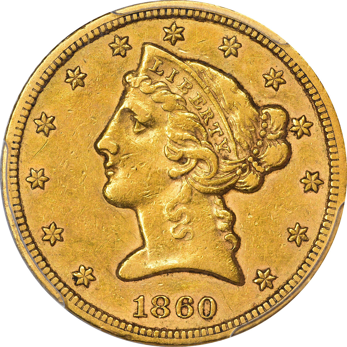 1860-S Liberty Head Half Eagle $5 Xf45 Pcgs Cac 