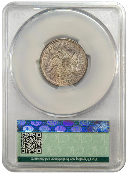 1860-O 25C MS63 CACG REVERSE HOLDER