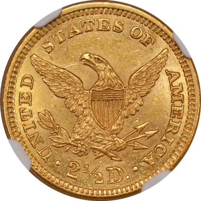1860 $2.5 NEW REVERSE 1/2 MS62+ PCGS CAC