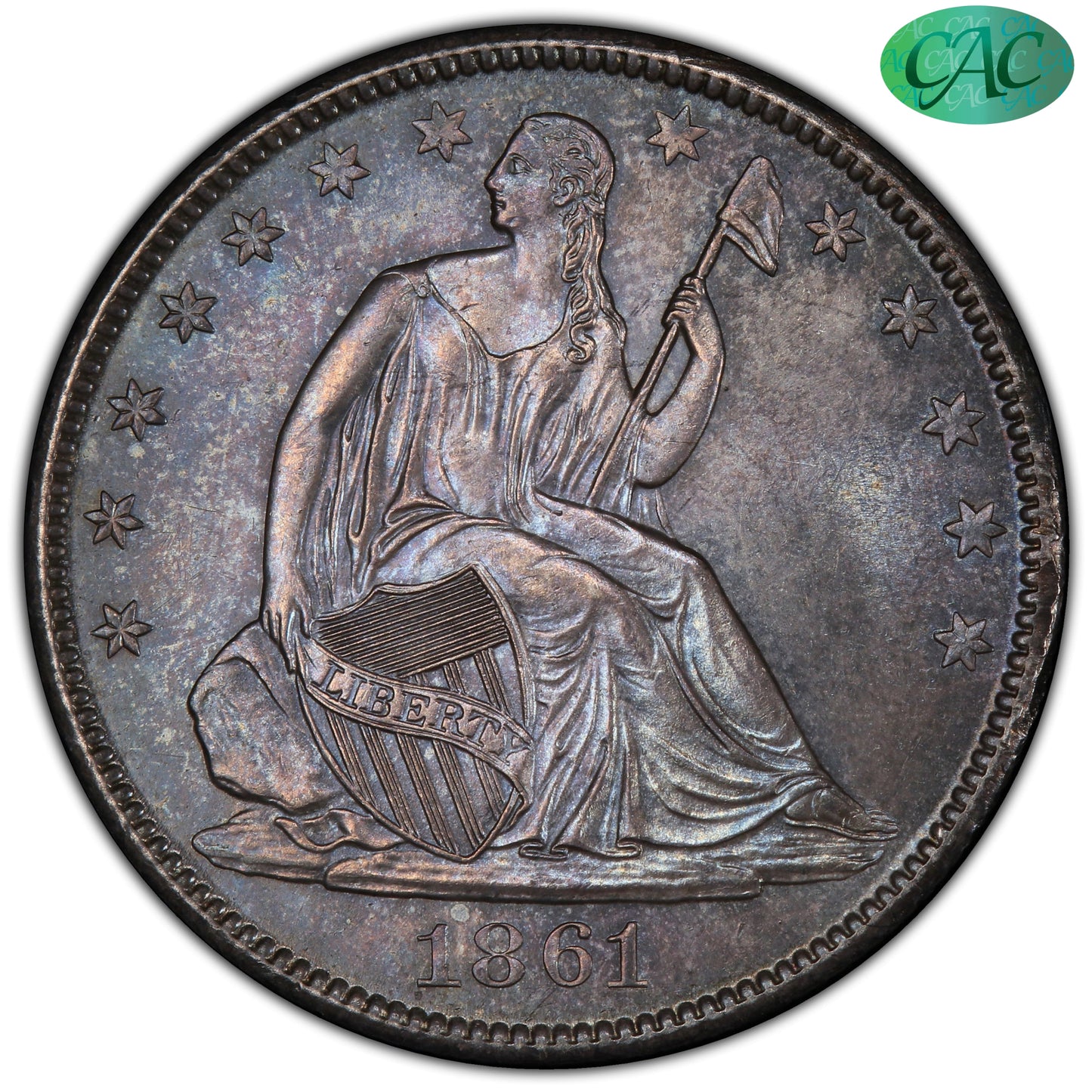 1861-O 50C MS64+ PCGS CAC 50C