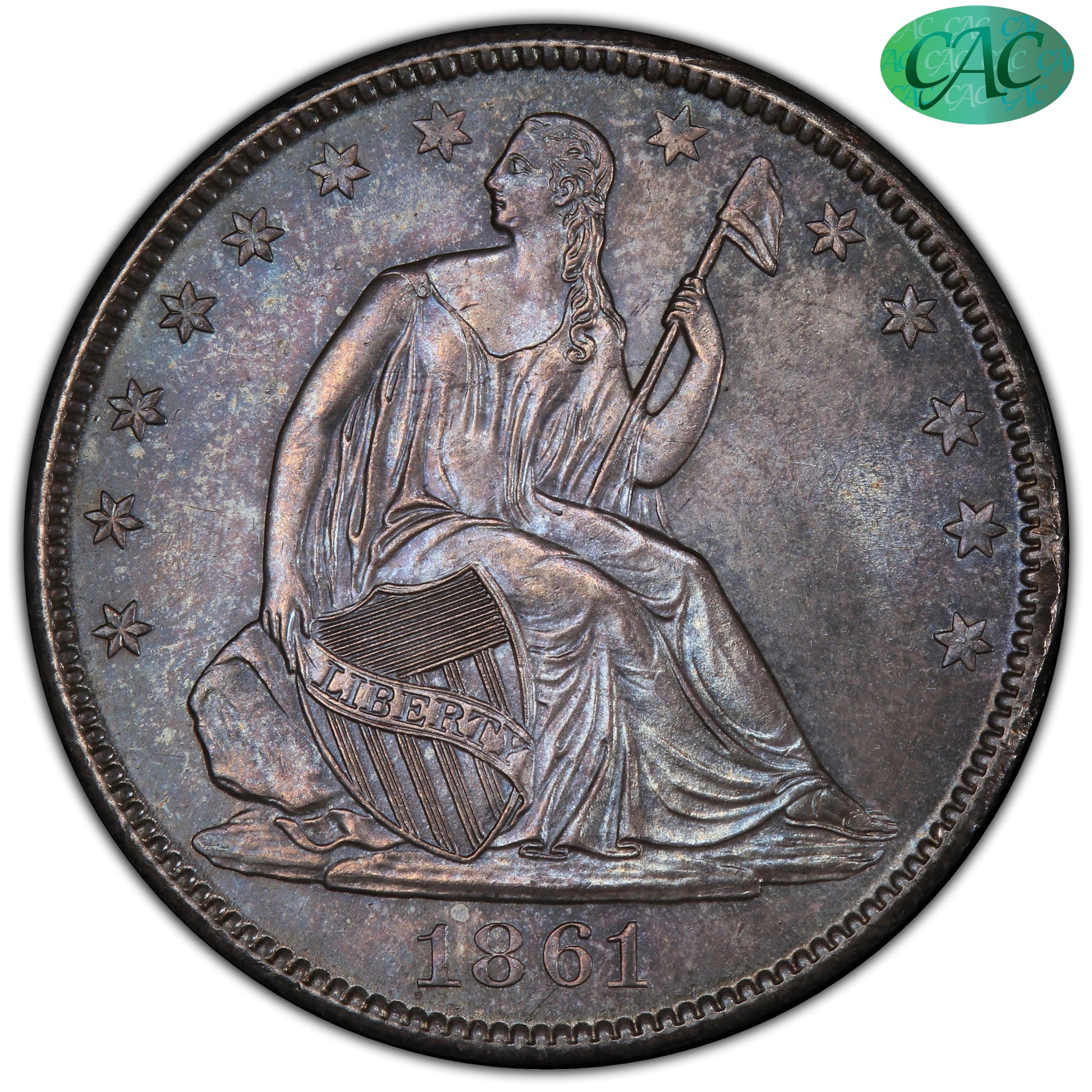 1861-O 50C MS64+ PCGS CAC 50C