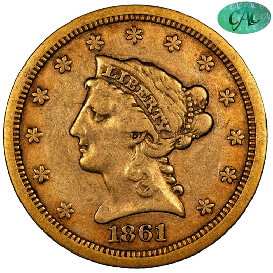 1861-S $2.5 F15 CACG $2.5
