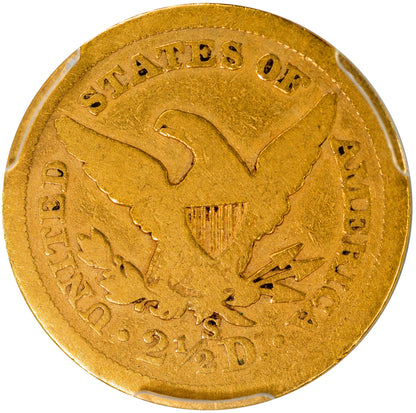 1861-S $2.5 VG08 PCGS CAC REVERSE