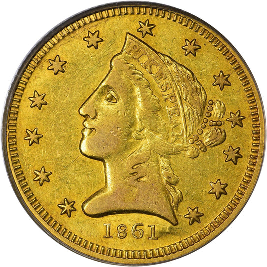 1861 $5 Clark Gruber AU55 PCGS - Paradime Coins | PCGS NGC CACG CAC Rare US Numismatic Coins For Sale