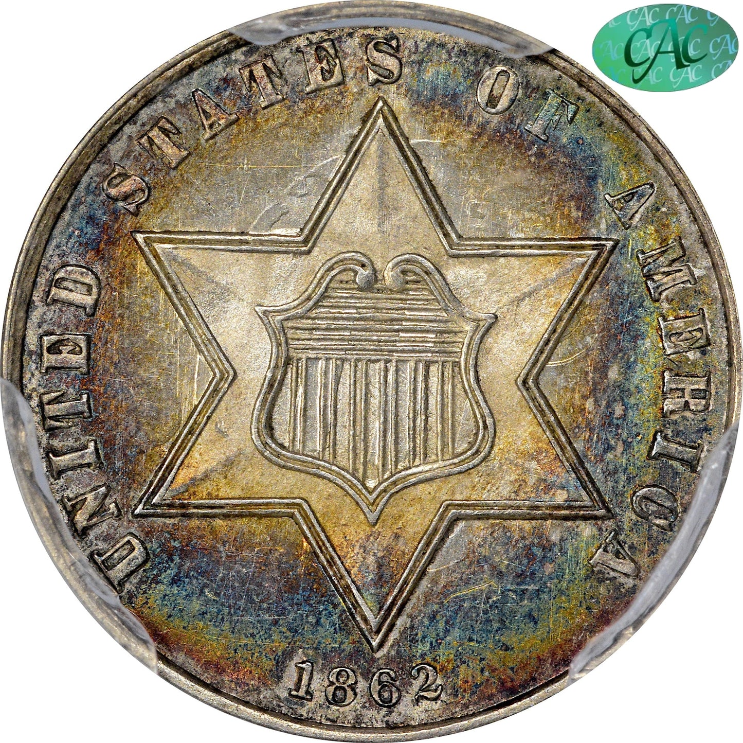 1862 3Cs Ms64 Pcgs Cac