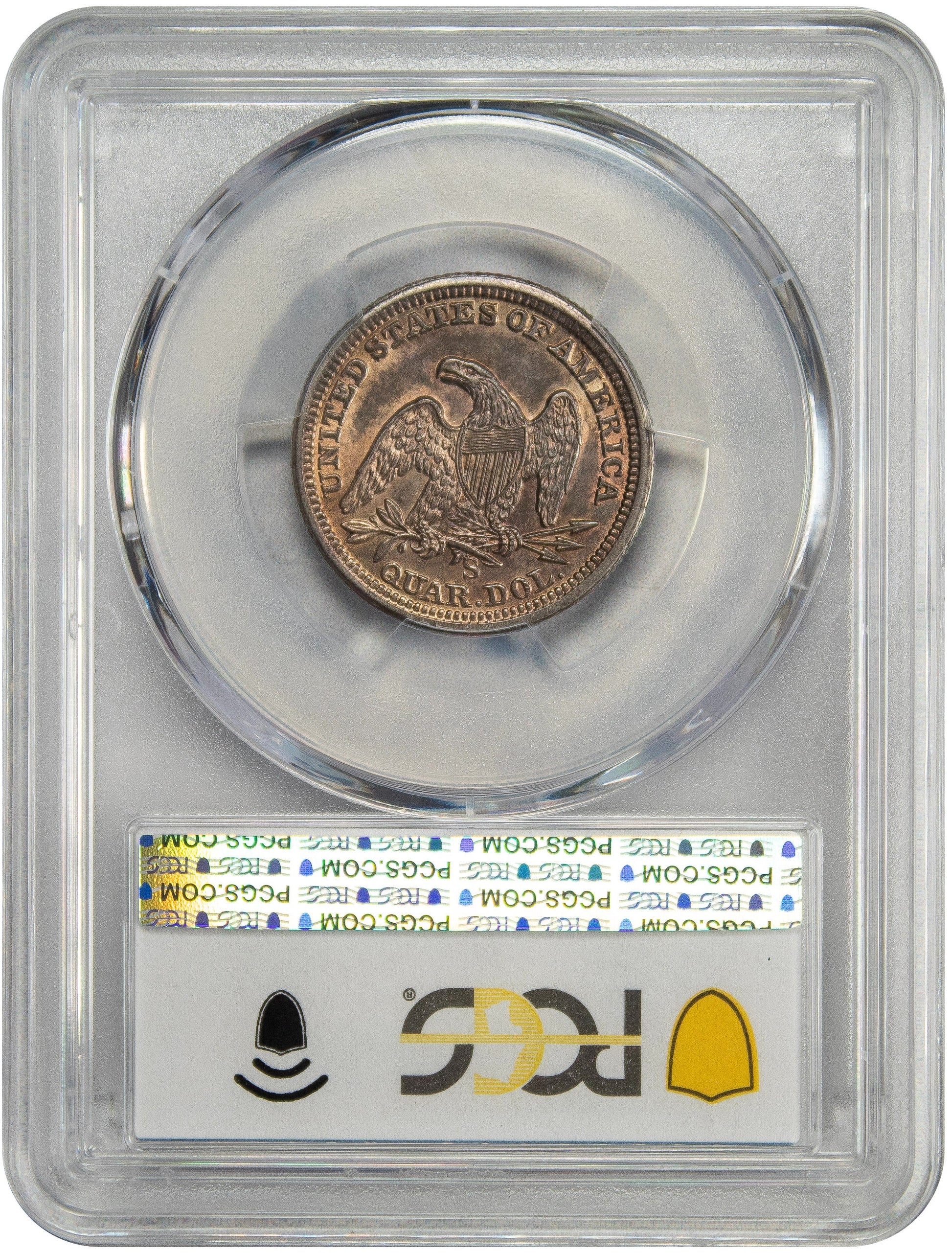 1862-S 25C MS62 PCGS CAC REVERSE HOLDER