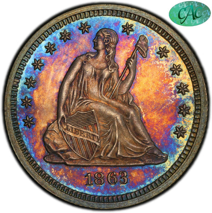 1863 25C PR64 PCGS CAC 25C