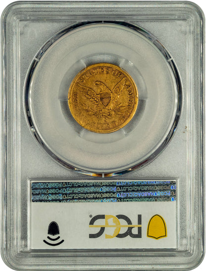 1863-S $5 San Francisco Liberty Head Half Eagle VF25 PCGS CAC REVERSE HOLDER