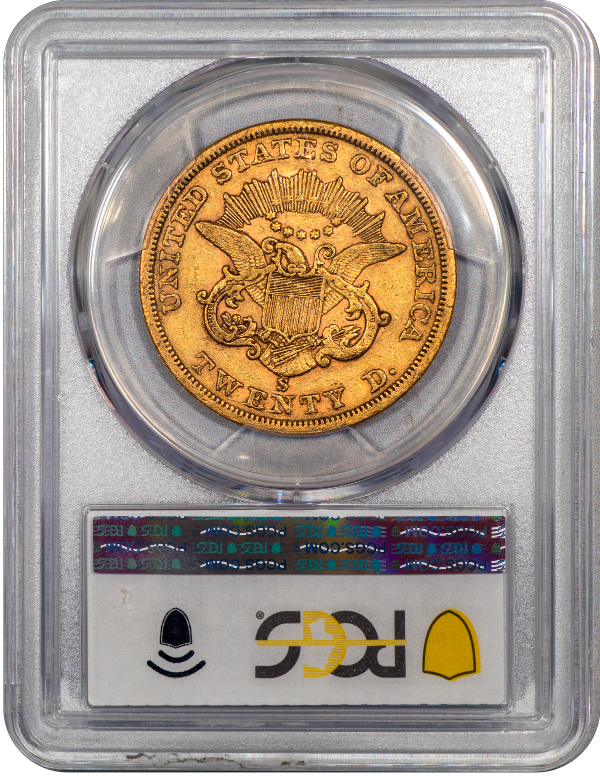 1863-S Liberty Head Double Eagle $20 XF40 PCGS CAC Reverse Holder