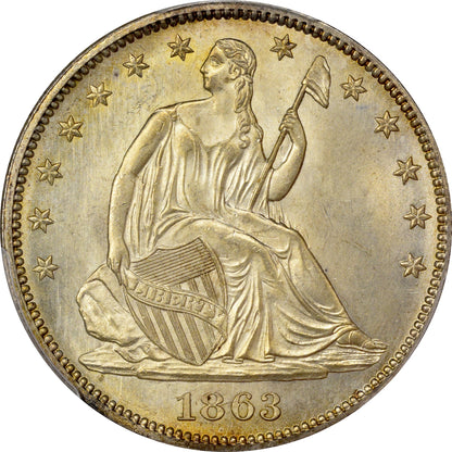 1863 50C MS65+ PCGS CAC